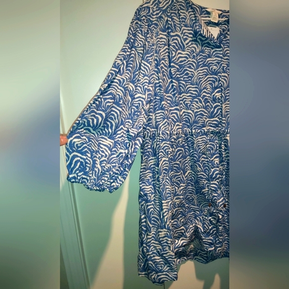 NEW H&M Oversized Waves Linen Shirt Dress - Picture 2 of 5